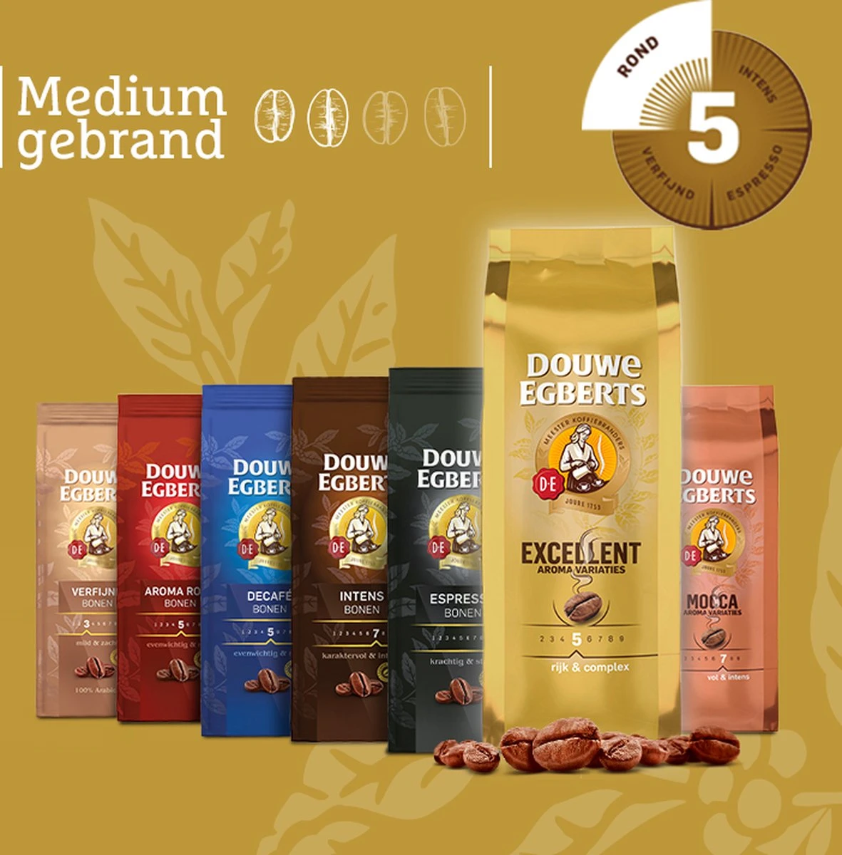 Douwe Egberts Excellent Gold Koffiebonen - 4 X 500 Gram - Afbeelding 6