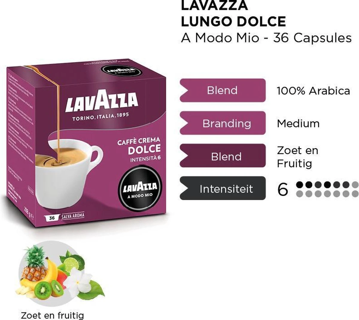 Lavazza A Modo Mio Lungo Dolce 36 Stuks - Afbeelding 3