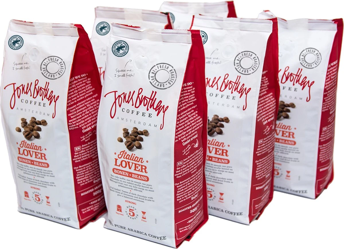 Jones Brothers Coffee Koffiebonen Italian Lover – 6 X 500 Gram - Afbeelding 5