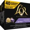 L'OR Lungo Profondo Koffiecups - Intensiteit 8/12 - 4 X 40 Capsules
