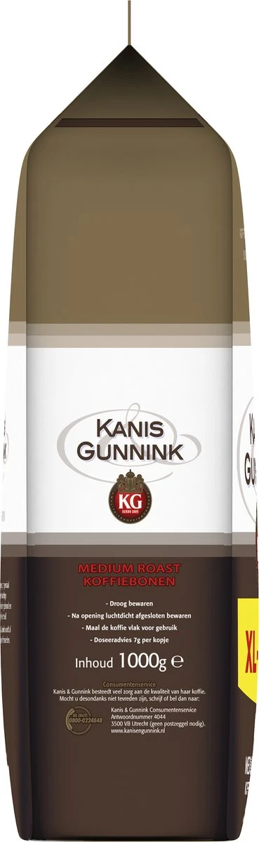 Kanis & Gunnink Medium Roast Koffiebonen - 4 X 1000 Gram - Voordeelverpakking - Afbeelding 3