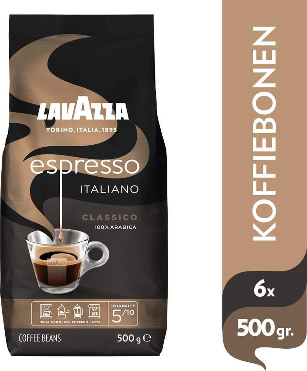 Lavazza Espresso Italiano Classico Koffiebonen - 500 Gram X6 - Afbeelding 2