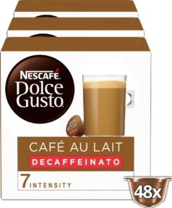 Nescafé Dolce Gusto Cafe Au Lait Decaf 3 Doosjes à 16 Capsules